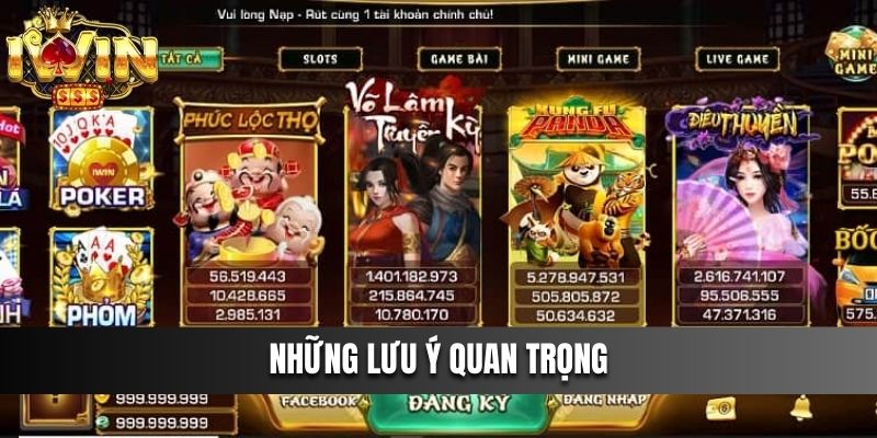 Những lưu ý quan trọng